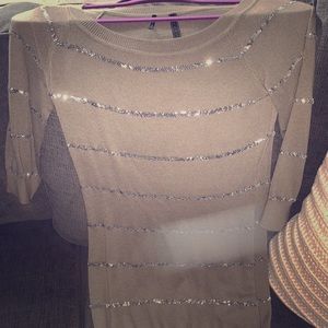 Taupe sparkley sweater EUC